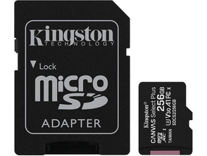 Add to cart Tarjeta de memoria MicroSD XC 256GB Kingston Canvas Select + Adapt Tarjeta de memoria MicroSD XC 256GB Kingston Canvas Select + Adapt