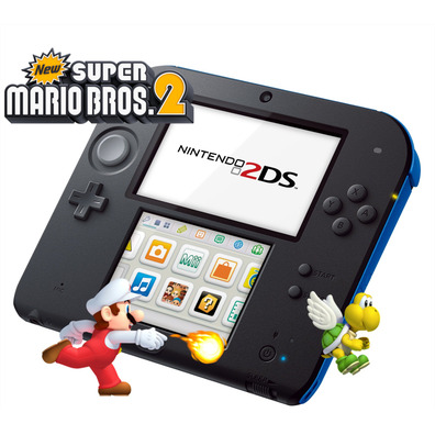 Nintendo 2DS Blau/Shwarz + New Super Mario Bros 2