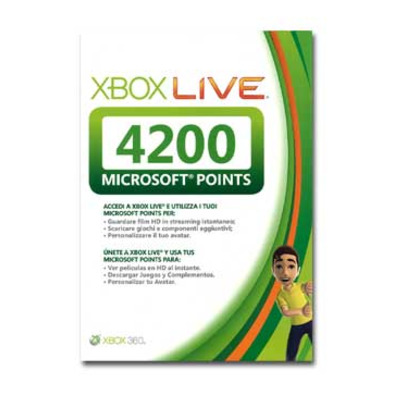 Xbox 360 Live Marketplace 4200 Points Card