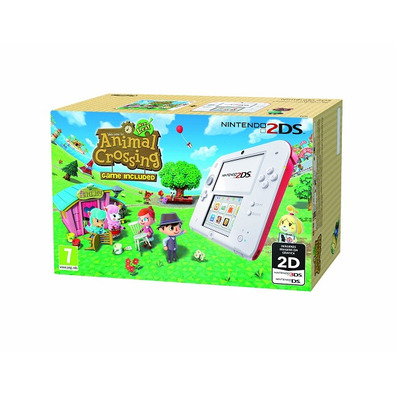 Nintendo 2DS White/Red + Animal Crossing New Leaf