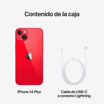 Apple iPhone 14 Plus 128GB 6.7 '' 5G (Product Red) Rojo MQ513QL/A