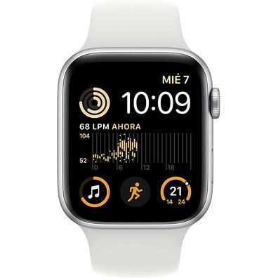 Apple Watch SE 2ª Gen GPS/Cell 44mm Aluminio Plata/Correa Blanca