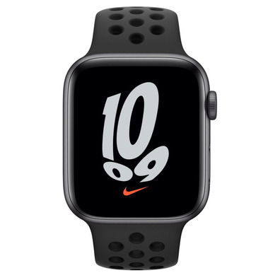 Apple Watch SE Nike GPS 44mm Caja Aluminio Gris Espacial/Correa Deportiva Nike Antracita Negro