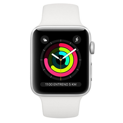 Apple Watch Series 3 38mm GPS Aluminio/Plata con correa deportiva blanca MTEY2QL/A