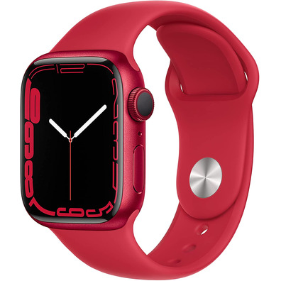 Apple Watch Series 7 GPS 41 mm Caja de Aluminio en Rojo/Correa deportiva Roja