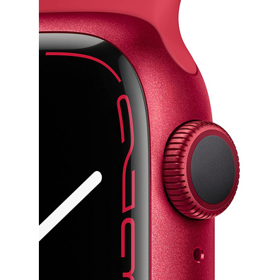 Apple Watch Series 7 GPS 41 mm Caja de Aluminio en Rojo/Correa deportiva Roja