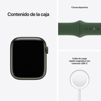 Apple Watch Series 7 GPS 45mm Caja Aluminio Verde/Correa Deportiva Verde Trebol