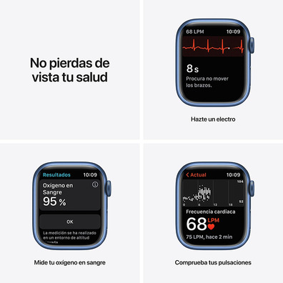 Apple Watch Series 7 GPS/Cellular 41 mm Caja de Aluminio en Azul/Correa deportiva Azul Abismo