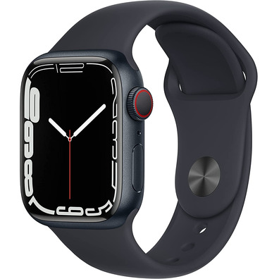 Apple Watch Series 7 GPS/Cellular 41 mm Caja de Aluminio en Negro Medianoche/Correa deportiva Negro