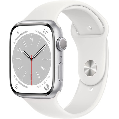 Apple Watch Series 8 GPS 45mm Plata/Correa Blanco