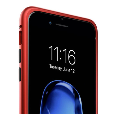 Magnetischer Kasten mit ausgeglichenem Glas iPhone 7/8 Rot