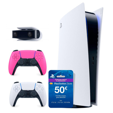 Konsole Playstation 5 Digital + Dualsense Rose + Kamera PS5 + PSN 50€