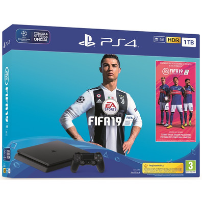 Konsole PS4 Slim 1TB   FIFA 19   PS Plus 14 Tage