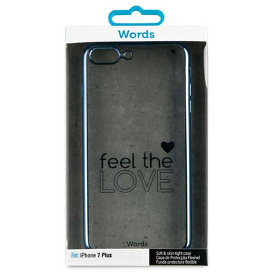 TPU Transparent Cover Feel The Love iPhone 7 Plus Words