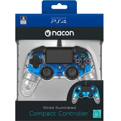 Mando Nacon Compact Wired Leuchtet Blau Oficial PS4