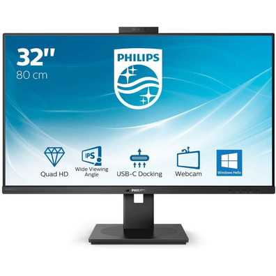 Monitor Profesional Philips 326P1H 31.5 " QHD/Webcam/Multimedia Negro