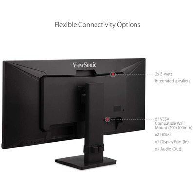 Monitor Viewsonic VA3456-MHDJ LED IPS 34 '' Negro