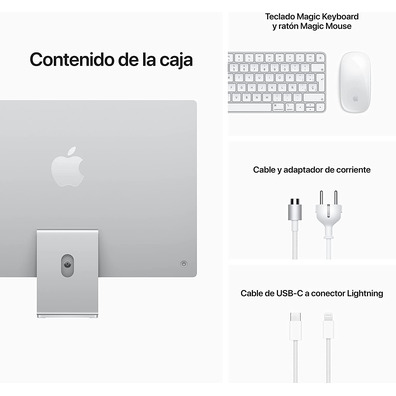 Ordenador Apple iMac 24 '' Retina M1/8GB/256GB SSD Silber 2021