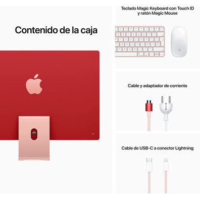 Ordenador Apple iMac 24 '' Retina M1/8GB/256GB SSD Pink 2021