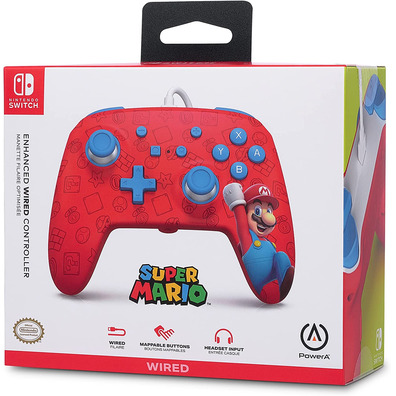 Power A Enhanced Wired Controller Woo-Hoo! Mario (Rot)