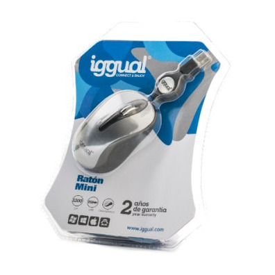 Iggual Mini Optical Mouse 1200 DPI Grey