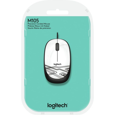 Ratón Logitech M105 1000DPI USB Blanco