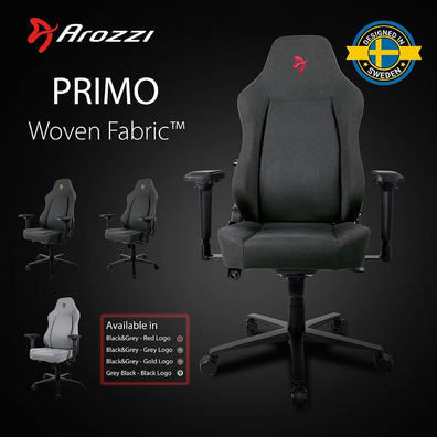 Silla Gaming Arozzi Primo Gewebe Schwarz-Rotes Logo