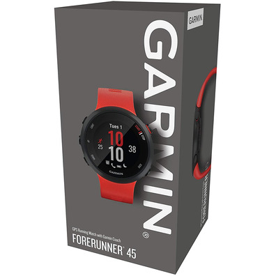 Smartwatch Garmin Forerunner 45 Notificaciones/Frecuencia Cardíaca/GPS Rojo