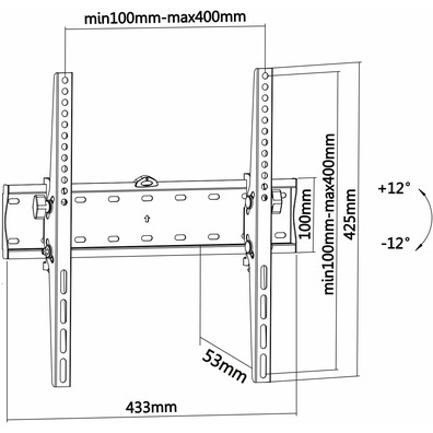 Soporte de pared Inklinable Aisens WT55T-015 TV/Monitor de 32 ''-55' '