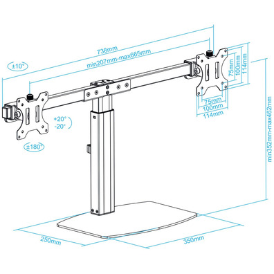 Soporte TV/Monitor TooQ DB1727TN-B 17 ''-27' '