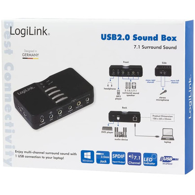 Tarjeta de Sonido Logilink 7.1 USB Box UA0099