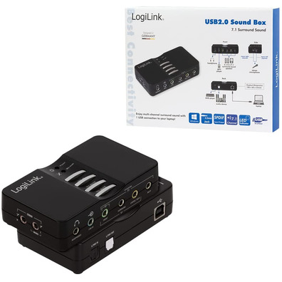 Tarjeta de Sonido Logilink 7.1 USB Box UA0099