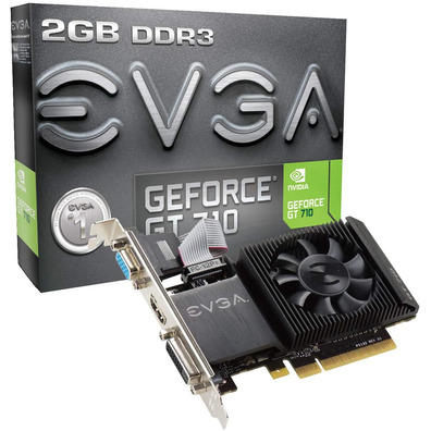 Tarjeta Gráfica EVGA GeForce GT 710 /2GB DDR3 Perfil Bajo