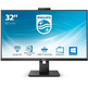 Monitor Profesional Philips 326P1H 31.5 " QHD/Webcam/Multimedia Negro