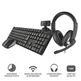 Pack 4 en 1 Trust QOBY Home Office-Set (Webcam + Teclado + Ratón + Auriculares)