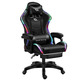 Silla Gaming PowerGaming LED RGB con Reposapiés-Negro