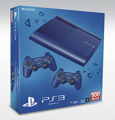 Playstation 3 Slim 500 GB (Blau) + 2 Dualshock 3