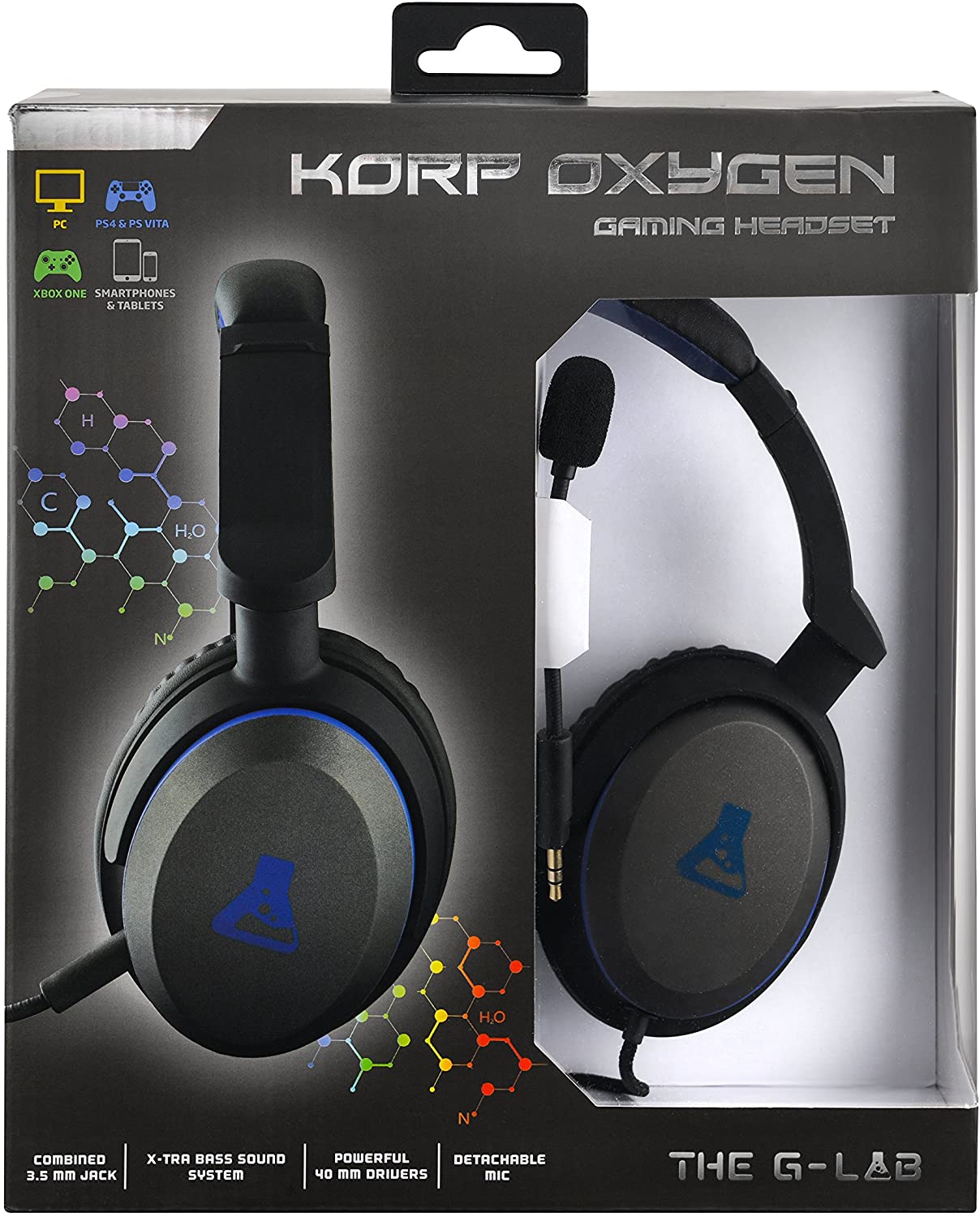 THE G-LAB Casque Gaming KORP oxygen - XTRA BASS sound system